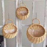 SHEIN 1pc Durable Round Woven Basket For Hanging Or Storing Items In Kitchen, With Suitable Size For Flowers, Pots, Aromatherapy Candles, Snacks, Miscellane