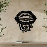 SHEIN 1 Pcs Lips Metal Wall Art, I Love You Wall Art Home Decor, Mouth Sign, Housewarming Gift, Valentine's Day Gift