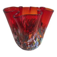 Smuk rød vase - Murano glas, stor