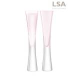 LSA International Set of 2 Blush Pink Moya Blush Champagne Flutes
