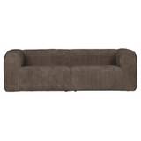 Moderne 3,5 personers sofa i ripcord polyester 246 x 96 cm - Brun