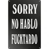 SHEIN Vintage 'No Hablo Fucktardo' Wooden Sign 8x12in - Durable & Humorous Wall Decor For Home, Bar, Cafe & Event