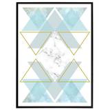 Plakat - Triangles and marble graphic