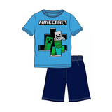 Minecraft pyjamas sæt - Blå/mørkeblå 8 år (128 cm)
