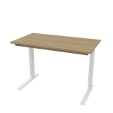 ConSet hæve-sænke bord med opbevaringsrum 110x60cm eg med hvidt stel