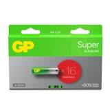 GP Batteries Super Alkaline GP15A, Engangsbatteri, AA, Alkaline, 1,5 V, 16 stk, Cd (cadmium), Hg (kviksølv)
