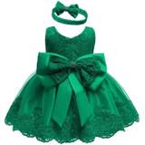 Festkjole til baby: Little Emilie, grøn - Str. 6 - 12 mdr.