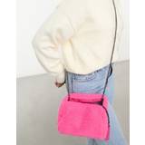 Claudia Canova - Mini-håndtaske med crossbody-strop i pink imiteret pels-Lyserød