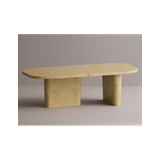 Lerina spisebord i letbeton H75 x B240 x D105 cm - Gul terrazzo