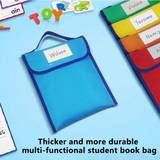 Kindergarten Portable Tote Bag With Name Tag Pocket Foldable And Durable Multifunctional For Back To School And Office Lightweight And Easy To Fold - Blue
