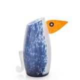 Glaskunst smuk pingvin vase, højde 30 cm. Flot kunstnerisk vase fra de talentfulde glaspustere hos Borowski.