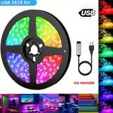 SHEIN 5V Rgb Led Strip With USB And Three-Key Control Colorful Tv Background Decorative Light For Living Room And Bedroom Ambience