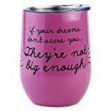Enesco Our Name is Mud Get it Girl Dreams Don't Scare You They're Not Big Enough Weinglas mit Deckel, 340 ml, Violett
