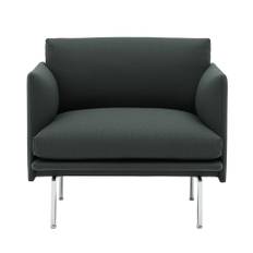 Muuto - Outline Studio Chair / Polished Aluminium Base Twill Weave 990