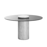Karakter - Castore dining table Ø130, Bianco Carrara / smoked glass