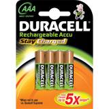 Duracell 4 stk. genopladelige AAA batterier