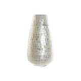Vase DKD Home Decor 25 x 25 x 46,5 cm Hvid Perlemor Bambus Middelhavet