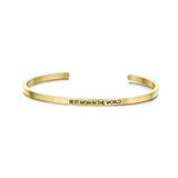 Forgyldt cuff armbånd - "Best mom in the world"