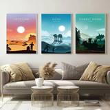SHEIN 1pc HD Print Vintage Art Painting Travel Movie Retro Minimalist Poster Landscape Poster Wall Art Picture Home Decor No Frame
