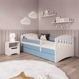Børneseng med madras og skuffe 80x140 hvid/blå CLASSIC