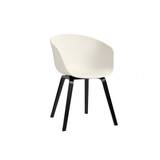 HAY AAC22 About a Chair Spisebordsstol SH: 46 cm - Black Lacquered Oak Veneer/Cream White OUTLET