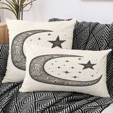 SHEIN 1pc Festival Star, Moon, And Lamp Pattern Printed Pillowcase