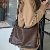 SHEIN Retro Crossbody Bag For Women's 2024 New Trendy Korean Tote Bag Versatile Large Capacity Shoulder Bag