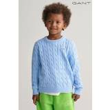 GANT Kids Shield Cotton Cable Knit Crew Neck Sweater