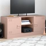 vidaXL tv-bord 99x39x44 cm stål lyserød