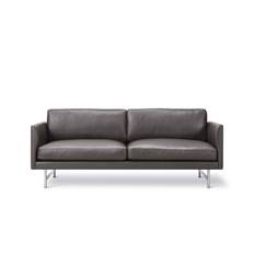 Fredericia Furniture 5652 Calmo 2 Pers. Sofa 95 L: 200 cm - Omni 377 Dark Brown Læder/Matkrom Stel