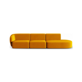 Shane højrevendt 4-personers sofa i velour B302 x D85 cm - Gul