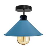 Vintage retro industriel loftslampe, 22 cm, metal, blå