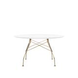 Kartell - Glossy Round Table 4568 Ø130, Gold, White Polyester