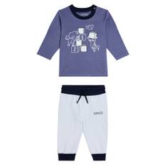 Kenzo Kids Baby printed cotton top and pants set - blue - 74