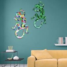 pc  Colors Available Metal Gecko Wall Decoration Lizard Art Wall Sculpture Outdoor Home Garden Wall Hanging Suitable For Living Room Balcony Bedroom D - Multicolor - Link 1,Link 2,Link 3,Link 4