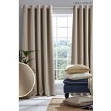 Laura Ashley Natural Stephanie Blackout/Thermal Blackout Lined Eyelet Curtains