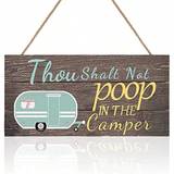 SHEIN 1pc Camper Whimsical "No Pooping" Wooden Sign - Rural Wall Art Decoration, Humorous And Durable