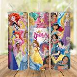 SHEIN [Authentic Licensed] Disney Princess Pattern Stainless Steel Insulated Tumbler 20oz Cylinder Cup For Hot And Cold Drinks With Straw, Perfect Gift For