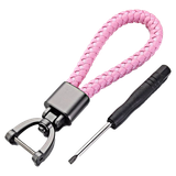 Nøglering i pink PU læder - Stilfuld