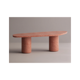 Pontus spisebord i letbeton H75 x B240 x D77 cm - Rød terrazzo