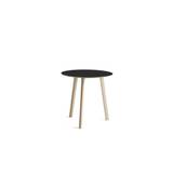 HAY CPH Deux 220 Table Ø: 75 cm - Untreated Solid Beech/Ink Black Laminate