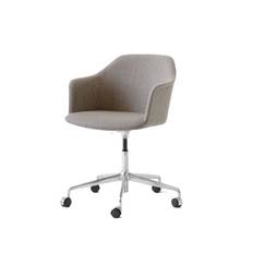 &Tradition HW55 Rely Chair w. Wheels SH: 45,5 cm - Re-Wool 218 / Polished Aluminium