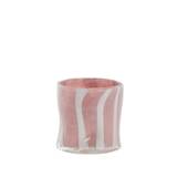 Marelle vase/fyrfadsstage i glas 10 cm. lyserød