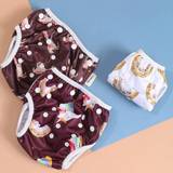 pcs UnicornRainbow Pattern Baby Swimming Diaper Adjustable - Red Violet - one-size