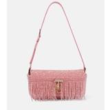 Jimmy Choo Avenue Mini embellished satin shoulder bag - pink - One size fits all