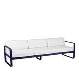 Fermob - Bellevie 3 Seater Sofa Off-White Cushions, Deep Blue