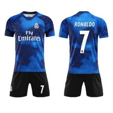 Real Madrid Soccer Club Regnbuetrøje Stjerneudgave Ronaldo No.7 Fotbollstrøja Kit til Barn Vuxna M(170-175CM)
