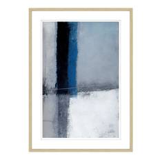 Luksus Plakat i Egeramme - Lines Of Blue I - École D´Art Plakat - Str:50 x 70 Cm - Incado