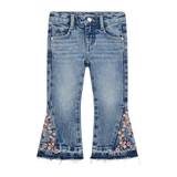 Blomstret Flare Jeans Blue 104 CM