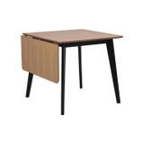 Roxby spisebord m/tillægsplade - eg m/sort stel - L 80/120 x B 80 x H 76 cm
